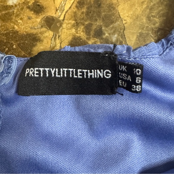 Pretty Little Things Cut Out Romper Size 10 Blue Line Elastic Waistband Boho - Picture 5 of 8